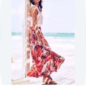 Anthropologie HD In Paris Silk Floral Print Maxi Skirt Size 4